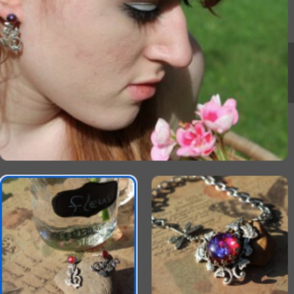 Fire Opal Earrings wear as studs or with Morning Glory Jackets Striking Fire! - Picture 5 of 6